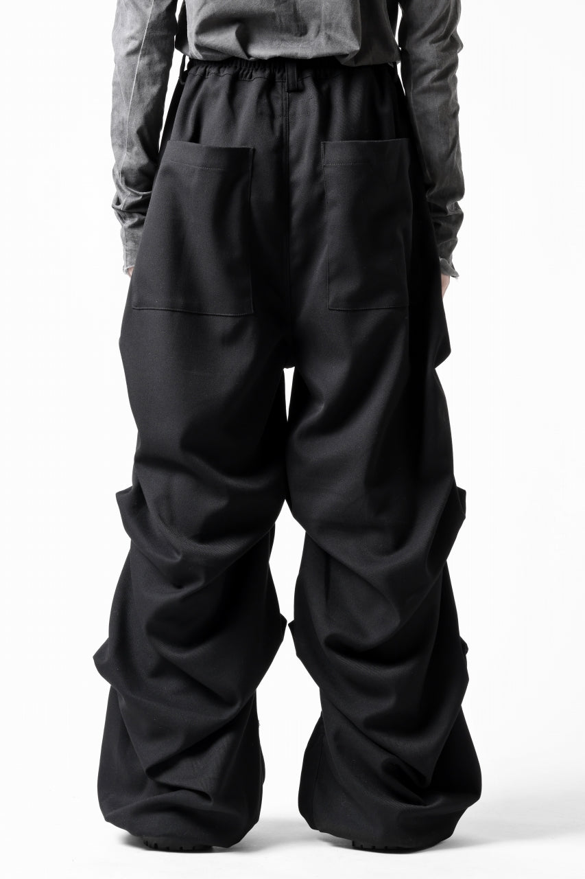 Load image into Gallery viewer, A.F ARTEFACT EXTREME WIDE BAGGY PANTS / SERGE TWILL (BLACK)