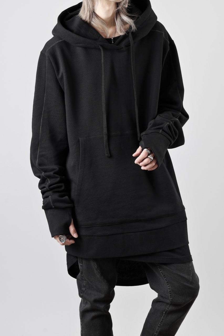 thom/krom SWEAT HOODIE PARKA / ORGANIC FRENCH TERRY (BLACK)