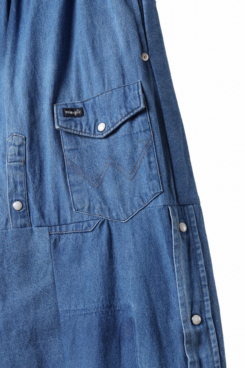 Load image into Gallery viewer, CHANGES LOOSEY REMAKE PANTS  / MADE BY VTG Wrangler SHIRT (INDIGO #A)