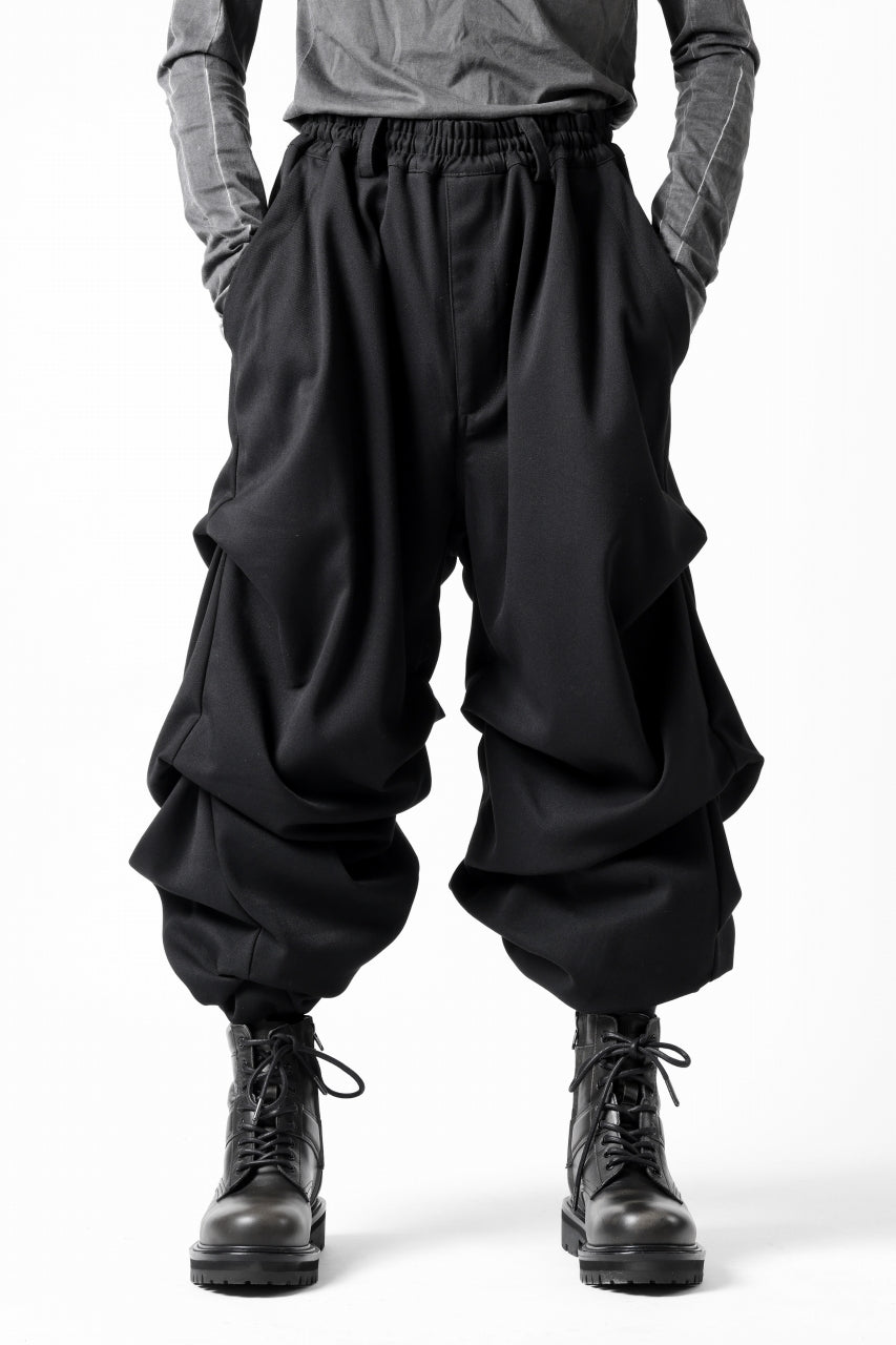 Load image into Gallery viewer, A.F ARTEFACT EXTREME WIDE BAGGY PANTS / SERGE TWILL (BLACK)