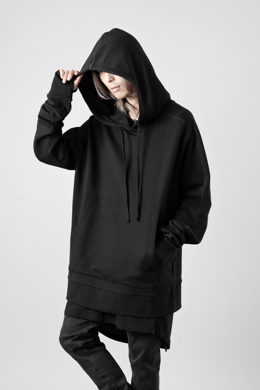 thom/krom SWEAT HOODIE PARKA / ORGANIC FRENCH TERRY (BLACK)