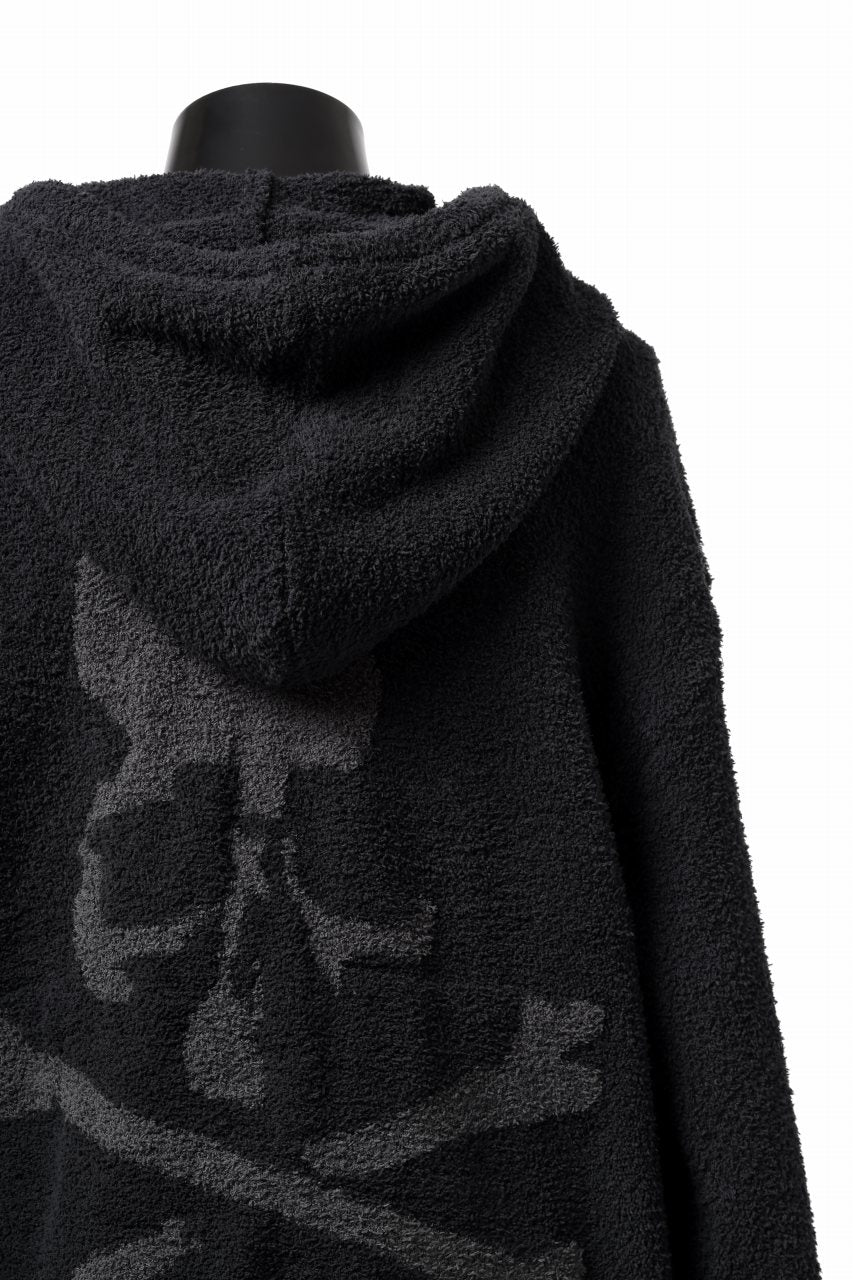 Load image into Gallery viewer, mastermind WORLD ZIP HOODIE PARKA / SOFTY BOA FLEECE (BLACK x CHARCOAL)