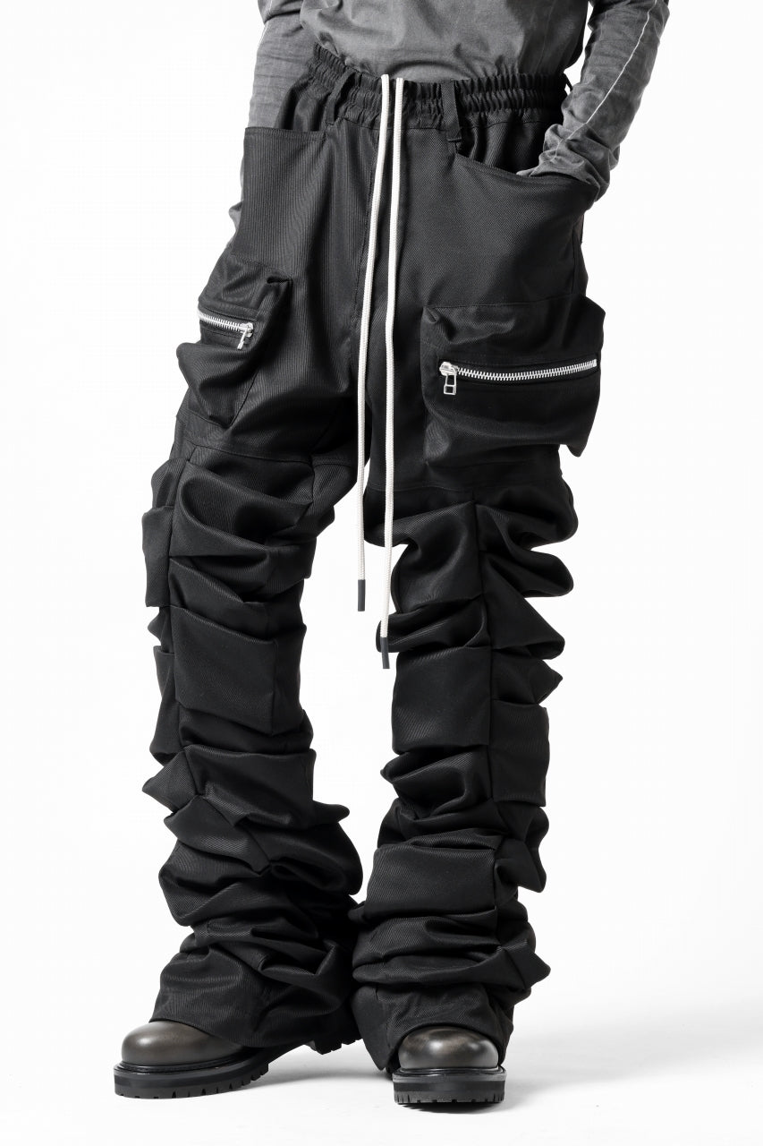 A.F ARTEFACT MONSTER TUCK FLARE BAGGY PANTS / LUX PES TWILL (BLACK)