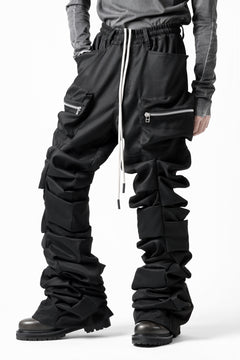 Load image into Gallery viewer, A.F ARTEFACT MONSTER TUCK FLARE BAGGY PANTS / LUX PES TWILL (BLACK)