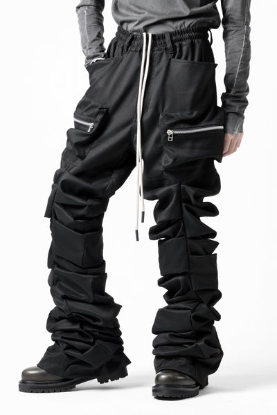 A.F ARTEFACT MONSTER TUCK FLARE BAGGY PANTS / LUX PES TWILL (BLACK)