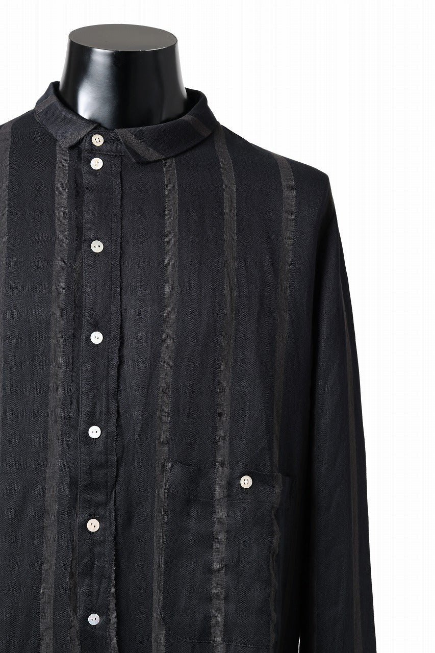 Aleksandr Manamis BIAS COLLAR STRIPE SHIRT (BLACK)