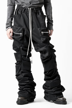 Load image into Gallery viewer, A.F ARTEFACT MONSTER TUCK FLARE BAGGY PANTS / LUX PES TWILL (BLACK)