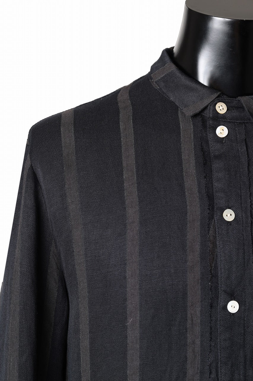 画像をギャラリービューアに読み込む, Aleksandr Manamis BIAS COLLAR STRIPE SHIRT (BLACK)