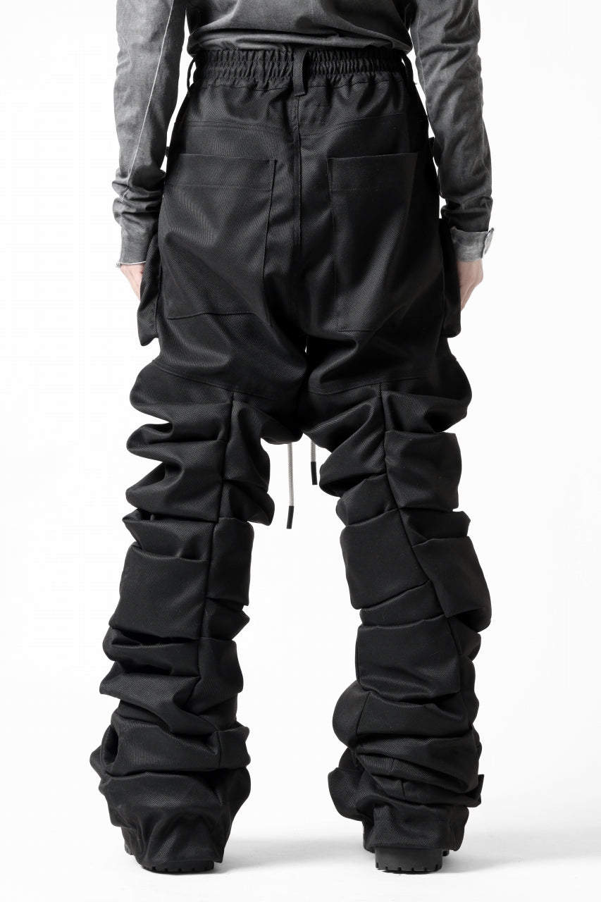 A.F ARTEFACT MONSTER TUCK FLARE BAGGY PANTS / LUX PES TWILL (BLACK)