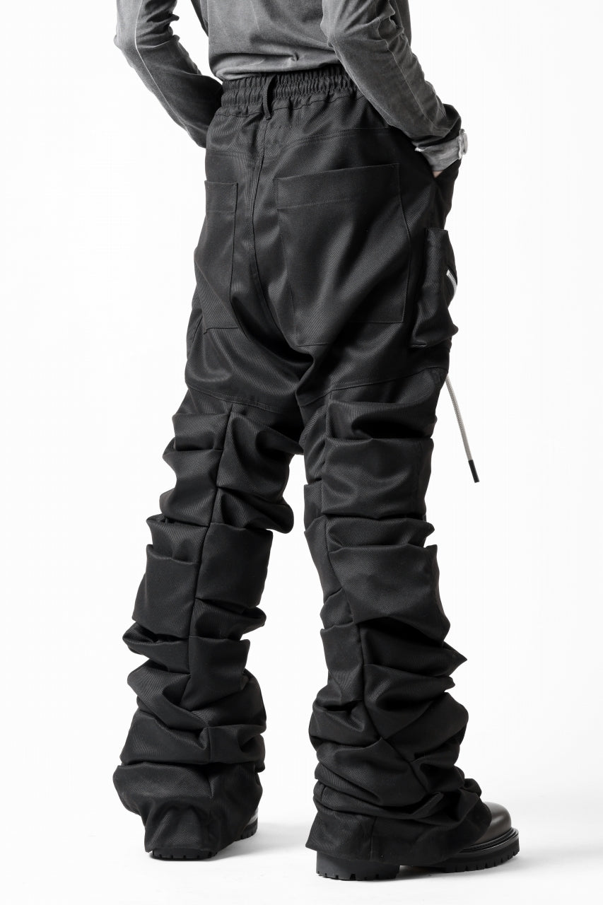 A.F ARTEFACT MONSTER TUCK FLARE BAGGY PANTS / LUX PES TWILL (BLACK)