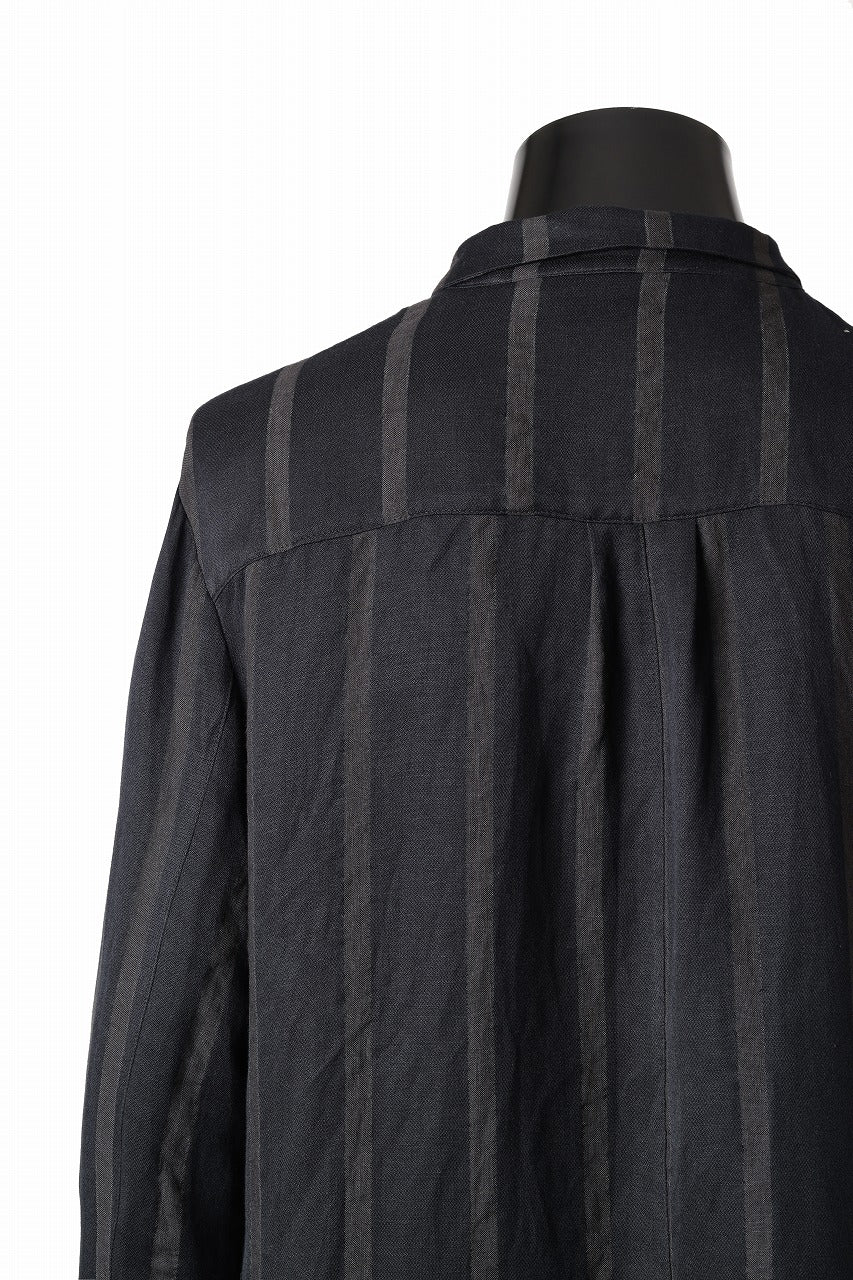 画像をギャラリービューアに読み込む, Aleksandr Manamis BIAS COLLAR STRIPE SHIRT (BLACK)