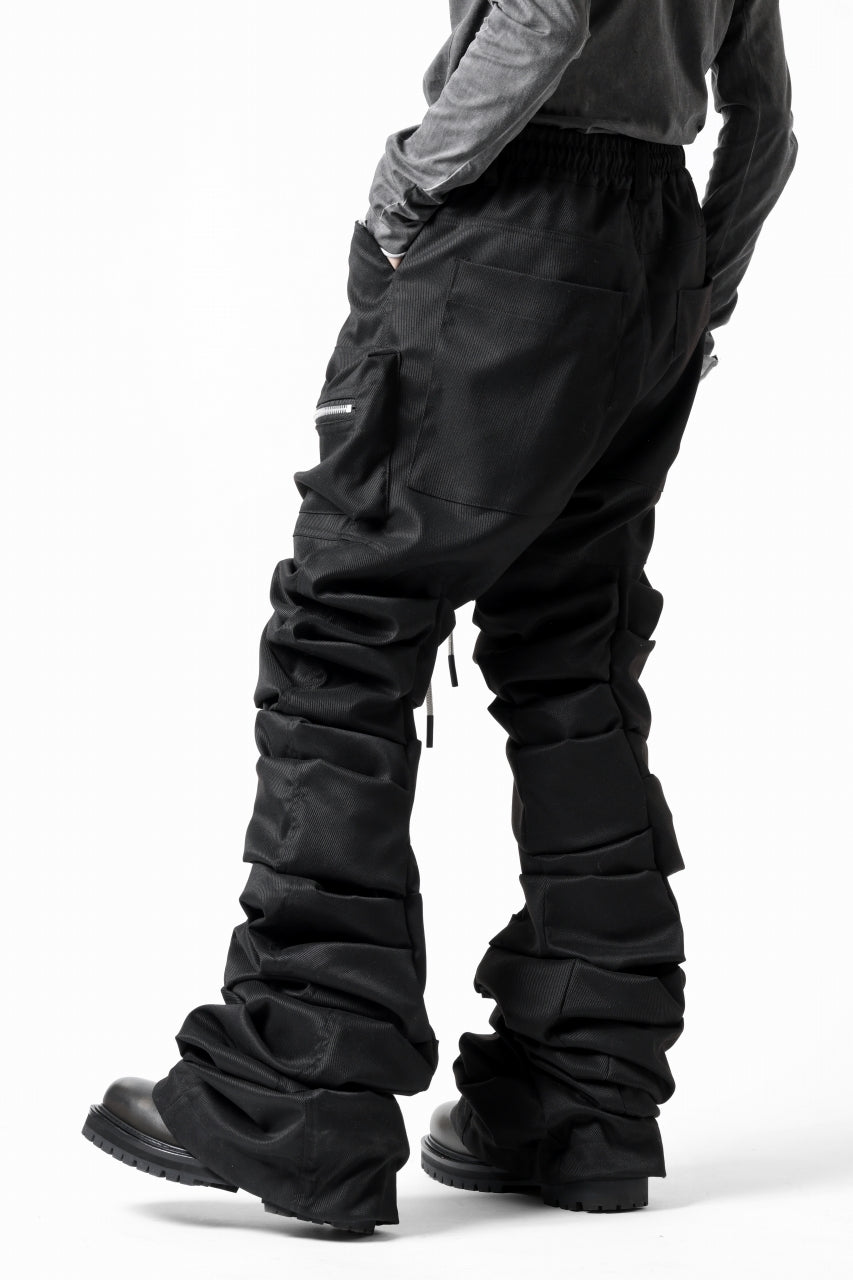 A.F ARTEFACT MONSTER TUCK FLARE BAGGY PANTS / LUX PES TWILL (BLACK)