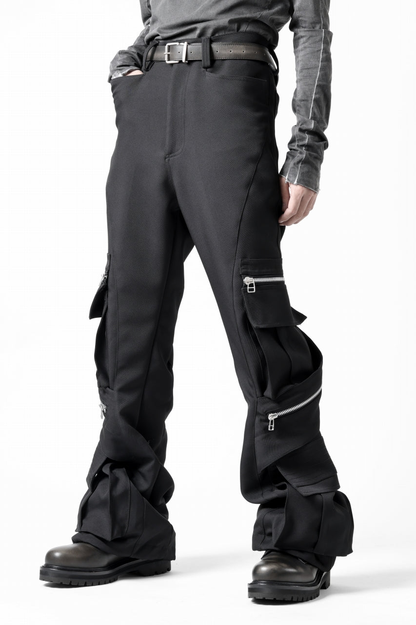 A.F ARTEFACT CARGO FLARE BAGGY PANTS / LUXE-TWILL (BLACK)