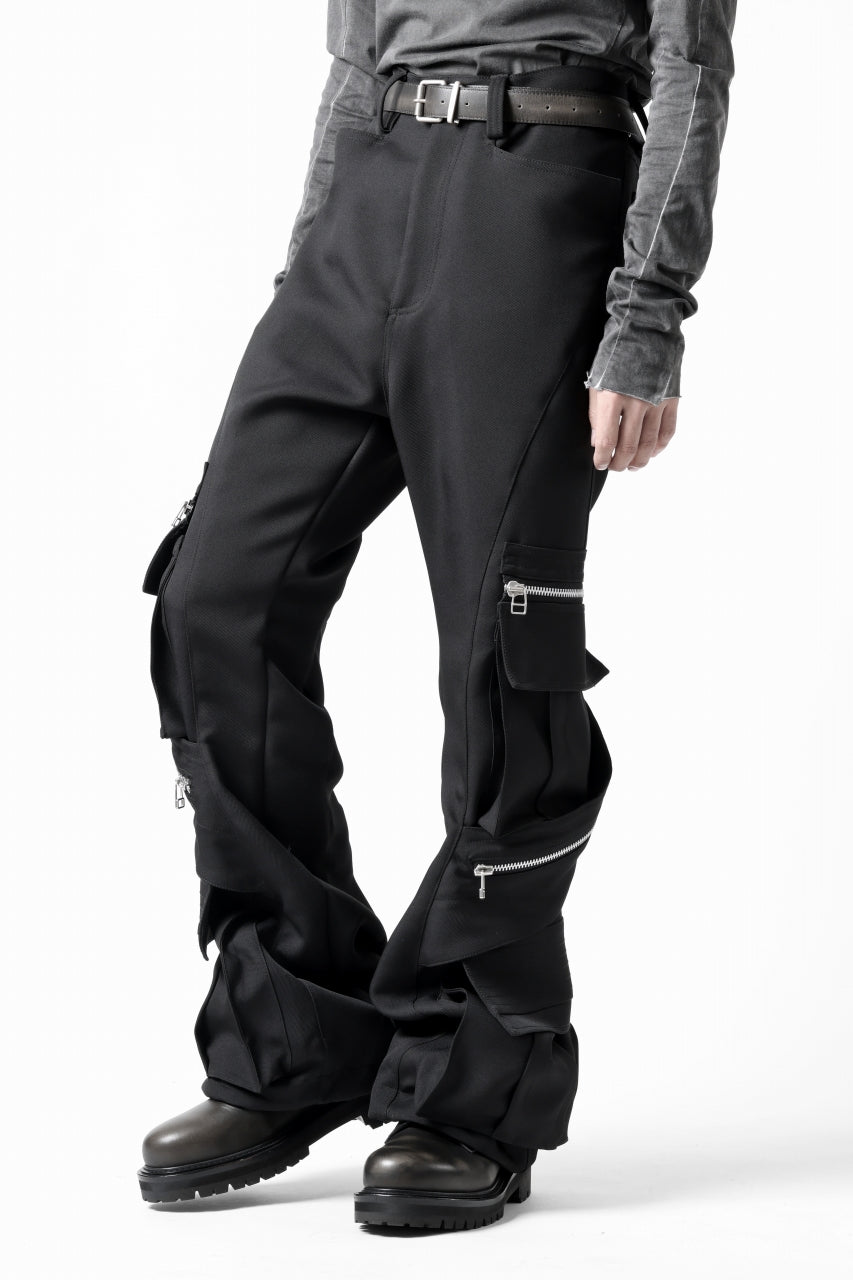 A.F ARTEFACT CARGO FLARE BAGGY PANTS / LUXE-TWILL (BLACK)