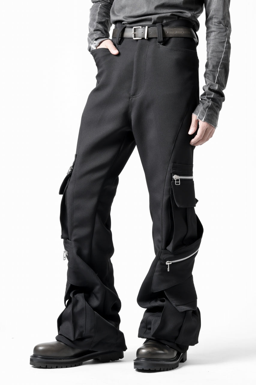 A.F ARTEFACT CARGO FLARE BAGGY PANTS / LUXE-TWILL (BLACK)