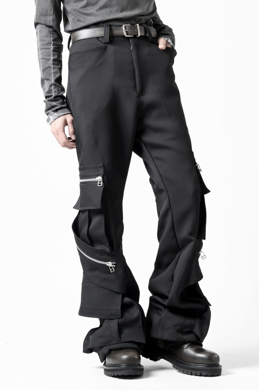 A.F ARTEFACT CARGO FLARE BAGGY PANTS / LUXE-TWILL (BLACK)