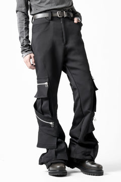 画像をギャラリービューアに読み込む, A.F ARTEFACT CARGO FLARE BAGGY PANTS / LUXE-TWILL (BLACK)