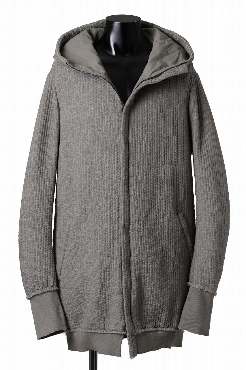 daub HOODIE LONG PARKA / DYEING PADDED FABRIC (GREY)