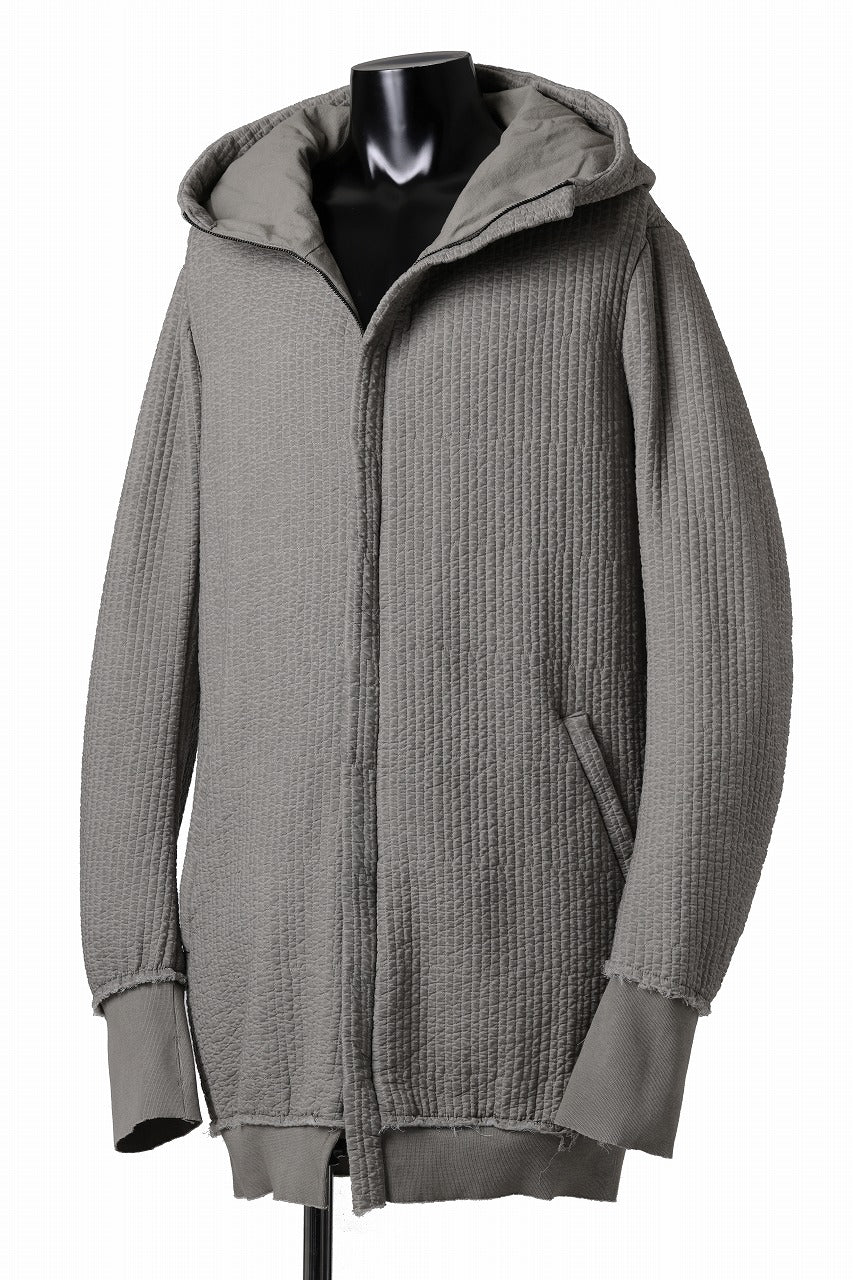 daub HOODIE LONG PARKA / DYEING PADDED FABRIC (GREY)