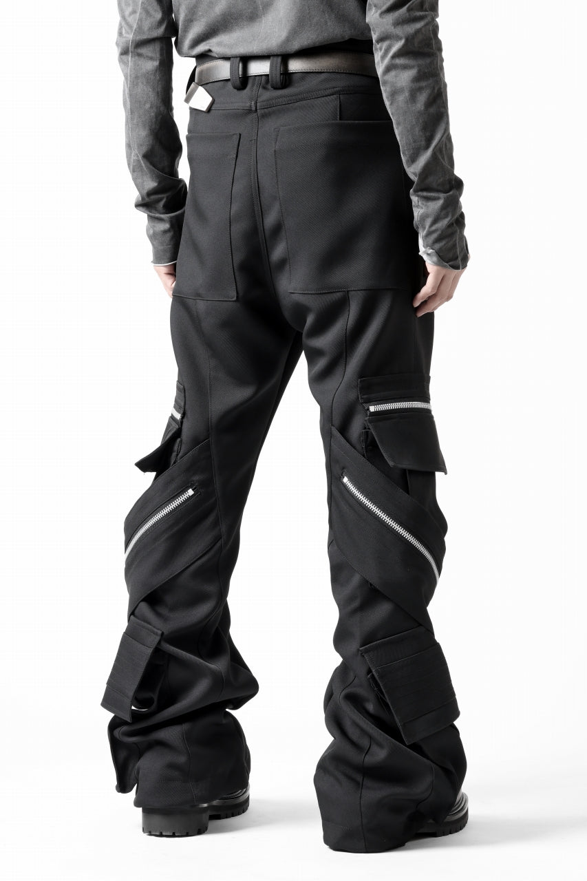 A.F ARTEFACT CARGO FLARE BAGGY PANTS / LUXE-TWILL (BLACK)