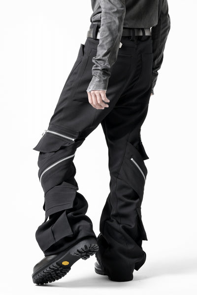 A.F ARTEFACT CARGO FLARE BAGGY PANTS / LUXE-TWILL (BLACK)