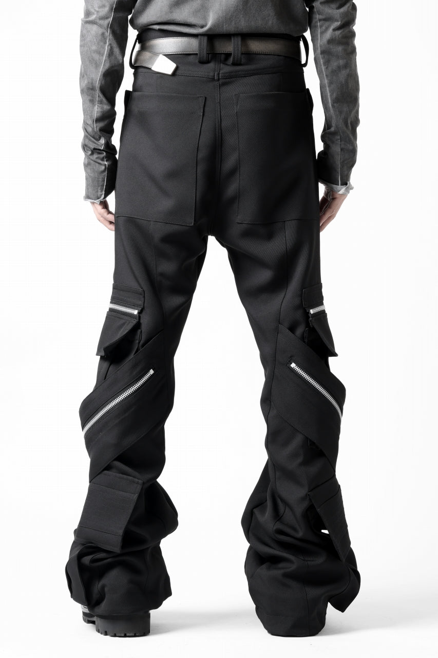 A.F ARTEFACT CARGO FLARE BAGGY PANTS / LUXE-TWILL (BLACK)