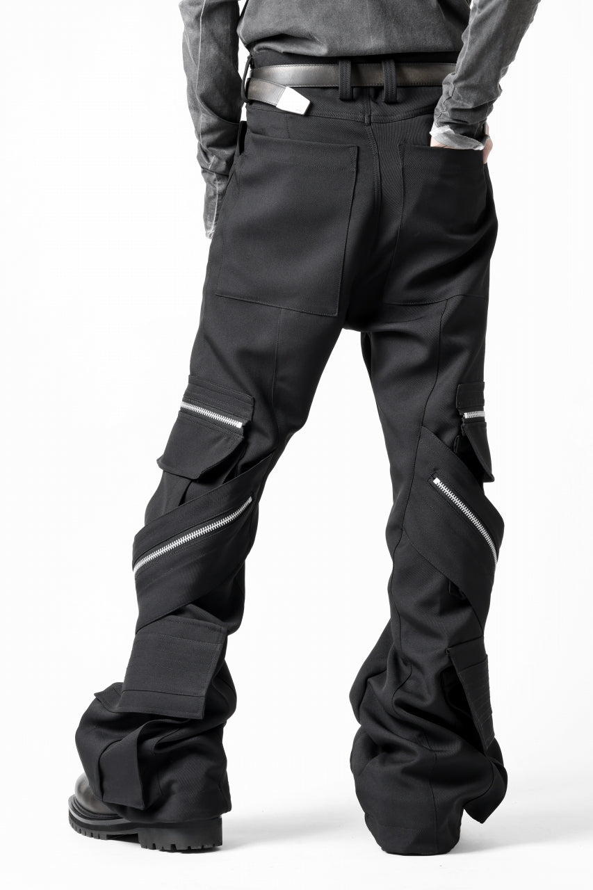 A.F ARTEFACT CARGO FLARE BAGGY PANTS / LUXE-TWILL (BLACK)