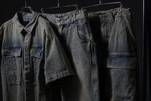 Load image into Gallery viewer, entire studios HEAVY DENIM CARGO TROUSERS (SURFACE WAVE)