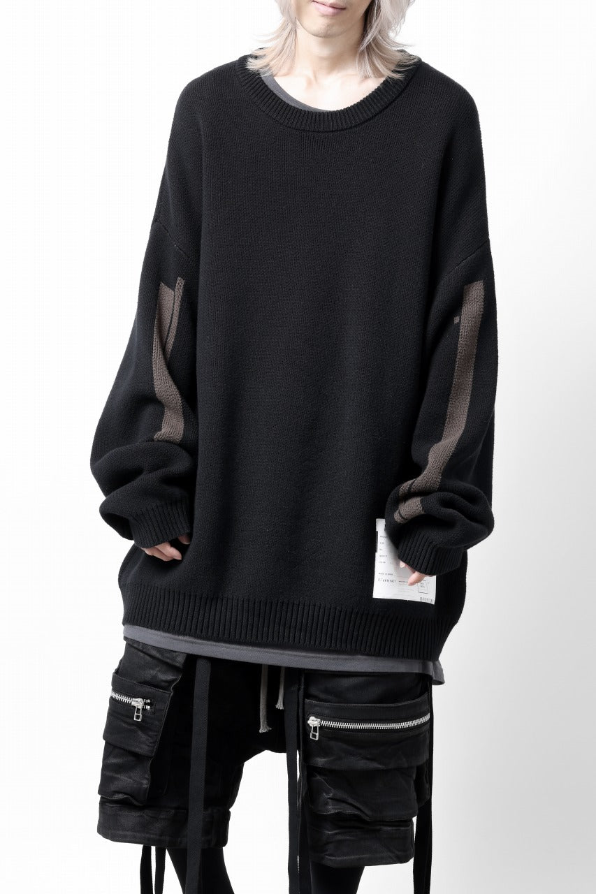 A.F ARTEFACT GEO PATTERN COTTON KNIT TOPS /  (BLACK x BROWN)