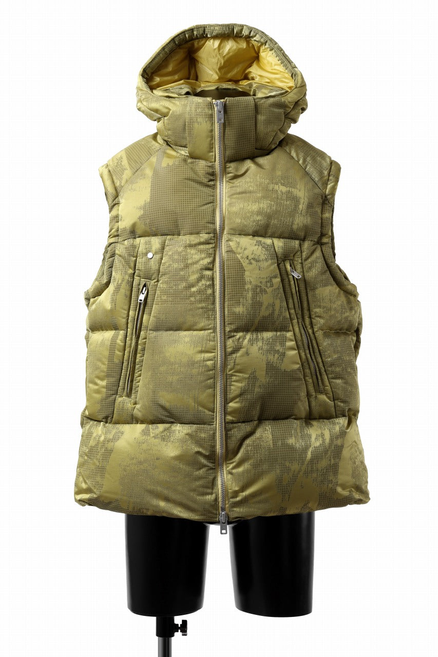 Y-3 Yohji Yamamoto GRAPHICS PUFFER VEST / PERTEX® (YELOOW + BLACK)