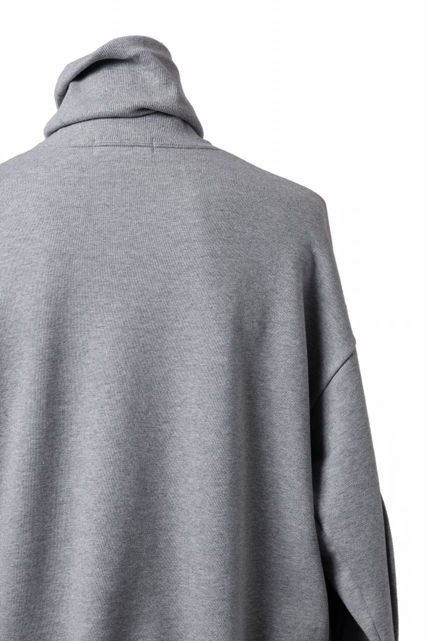 D-VEC HIGH NECK L/S SWEAT SHIRT / BRUSHED BACK TERRY (GRAY)