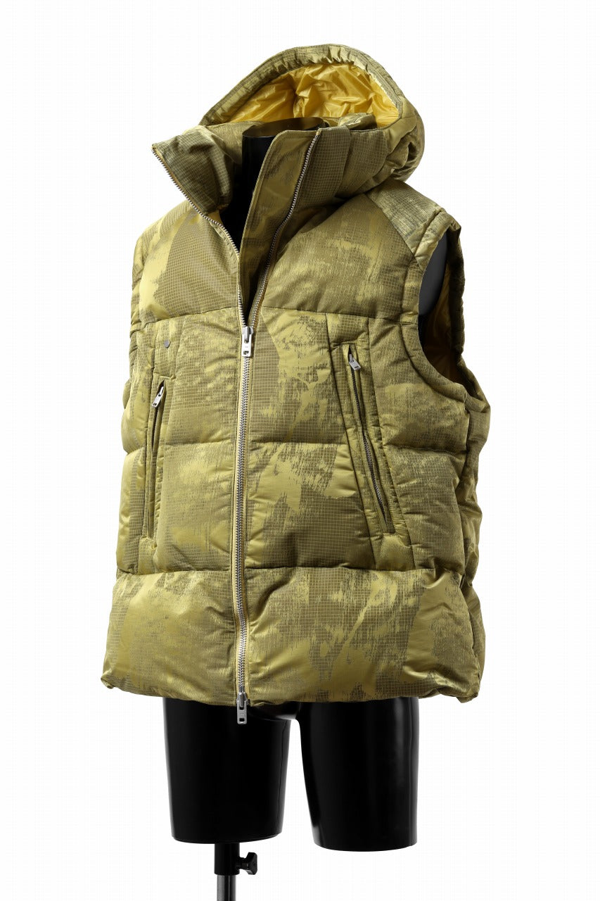 Y-3 Yohji Yamamoto GRAPHICS PUFFER VEST / PERTEX® (YELOOW + BLACK)