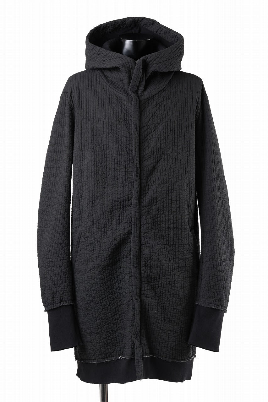 daub HOODIE LONG PARKA / DYEING PADDED FABRIC (BLACK)