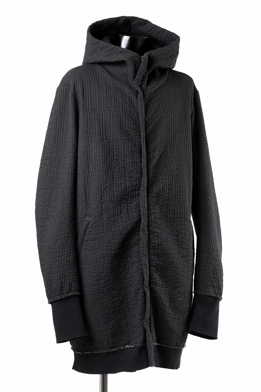 daub HOODIE LONG PARKA / DYEING PADDED FABRIC (BLACK)