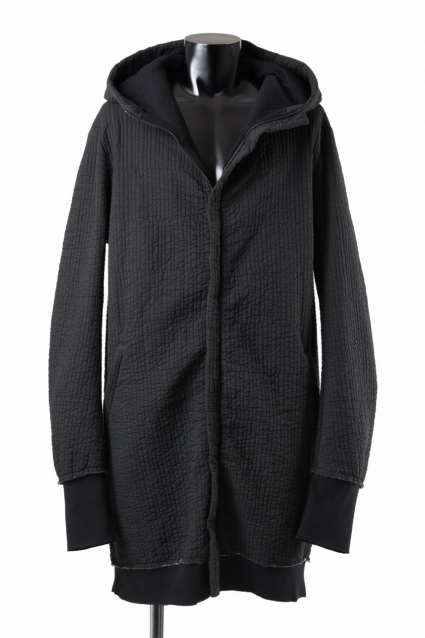 daub HOODIE LONG PARKA / DYEING PADDED FABRIC (BLACK)