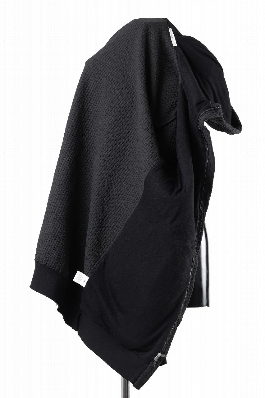 daub HOODIE LONG PARKA / DYEING PADDED FABRIC (BLACK)