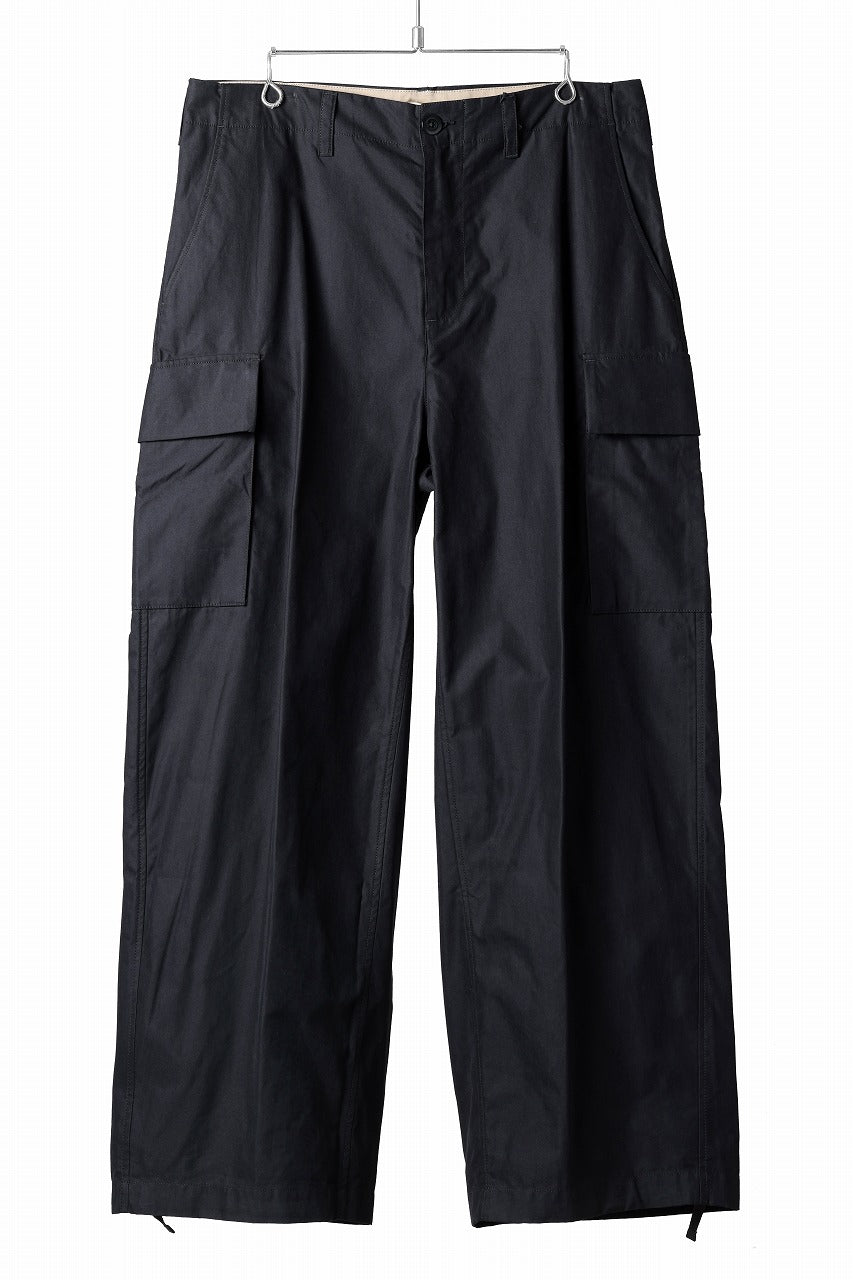 Ten c CARGO TROUSERS / PIECE DYED CONYPE MICRO-FIBER (BLACK)