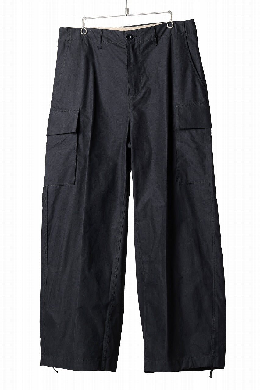 Load image into Gallery viewer, Ten c CARGO TROUSERS / PIECE DYED CONYPE MICRO-FIBER (BLACK)