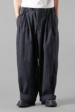 Load image into Gallery viewer, Y's for men INK-DYED HOUNDSTOOTH 12 TUCKS PANTS (BLUE)