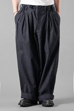 Load image into Gallery viewer, Y's for men INK-DYED HOUNDSTOOTH 12 TUCKS PANTS (BLUE)