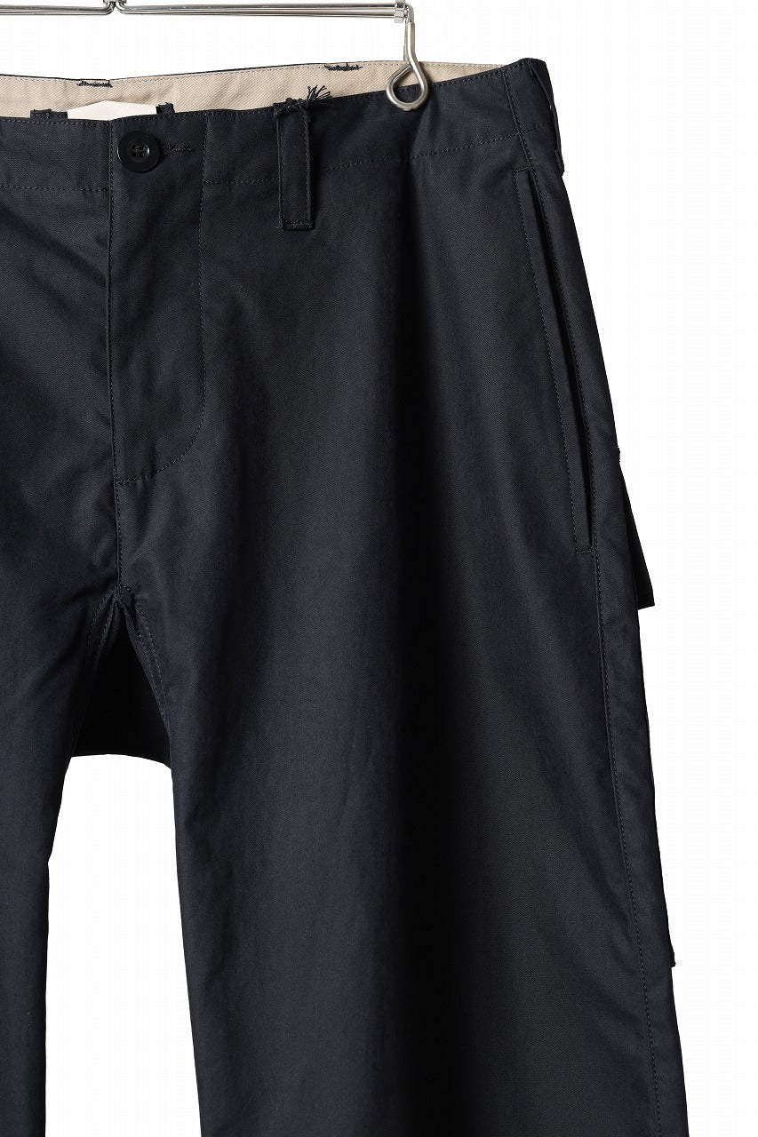 Ten c CHINO TROUSERS / PIECE DYED CONYPE MICRO-FIBER (BLACK)