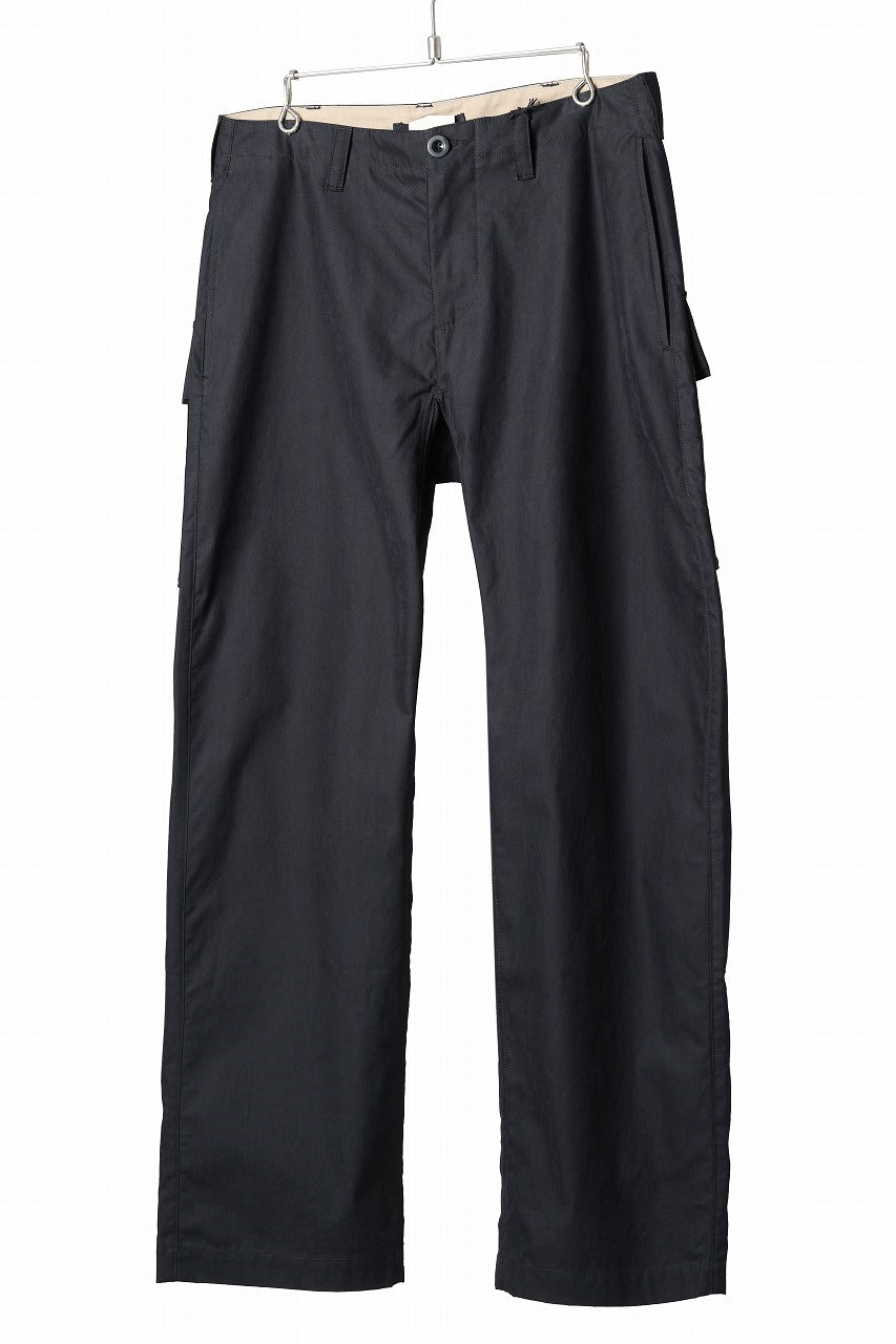 Ten c CHINO TROUSERS / PIECE DYED CONYPE MICRO-FIBER (BLACK)