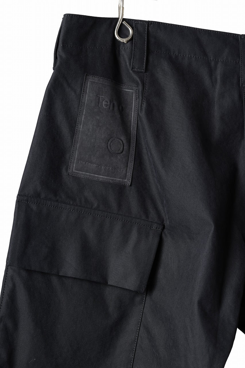 Ten c CHINO TROUSERS / PIECE DYED CONYPE MICRO-FIBER (BLACK)