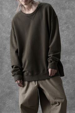 Load image into Gallery viewer, Ten c COTTON JERSEY SWEAT SHIRT / GARMENT DYED (DARK OLIVE)