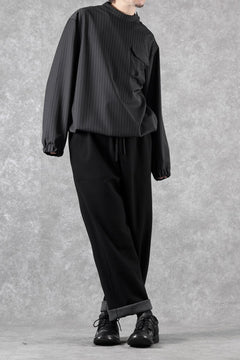 Load image into Gallery viewer, th products Mockneck Long Sleeve Top / 2way Stretch W/P Tropical (black stripe)