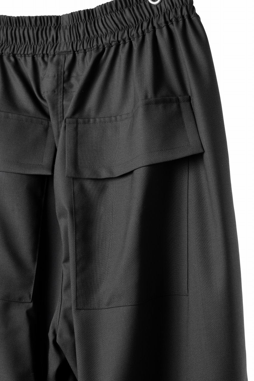 A.F ARTEFACT STRING-SQUEEZING WIDE PANTS / TROPICAL WOOL (BLACK)