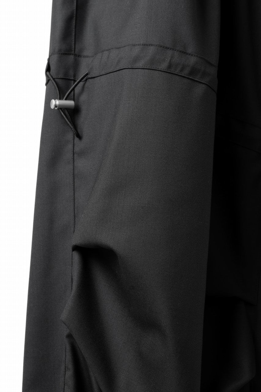 A.F ARTEFACT STRING-SQUEEZING WIDE PANTS / TROPICAL WOOL (BLACK)