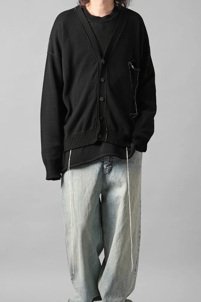 画像をギャラリービューアに読み込む, ISABEL BENENATO Biological Knit Cardigan (BLACK)