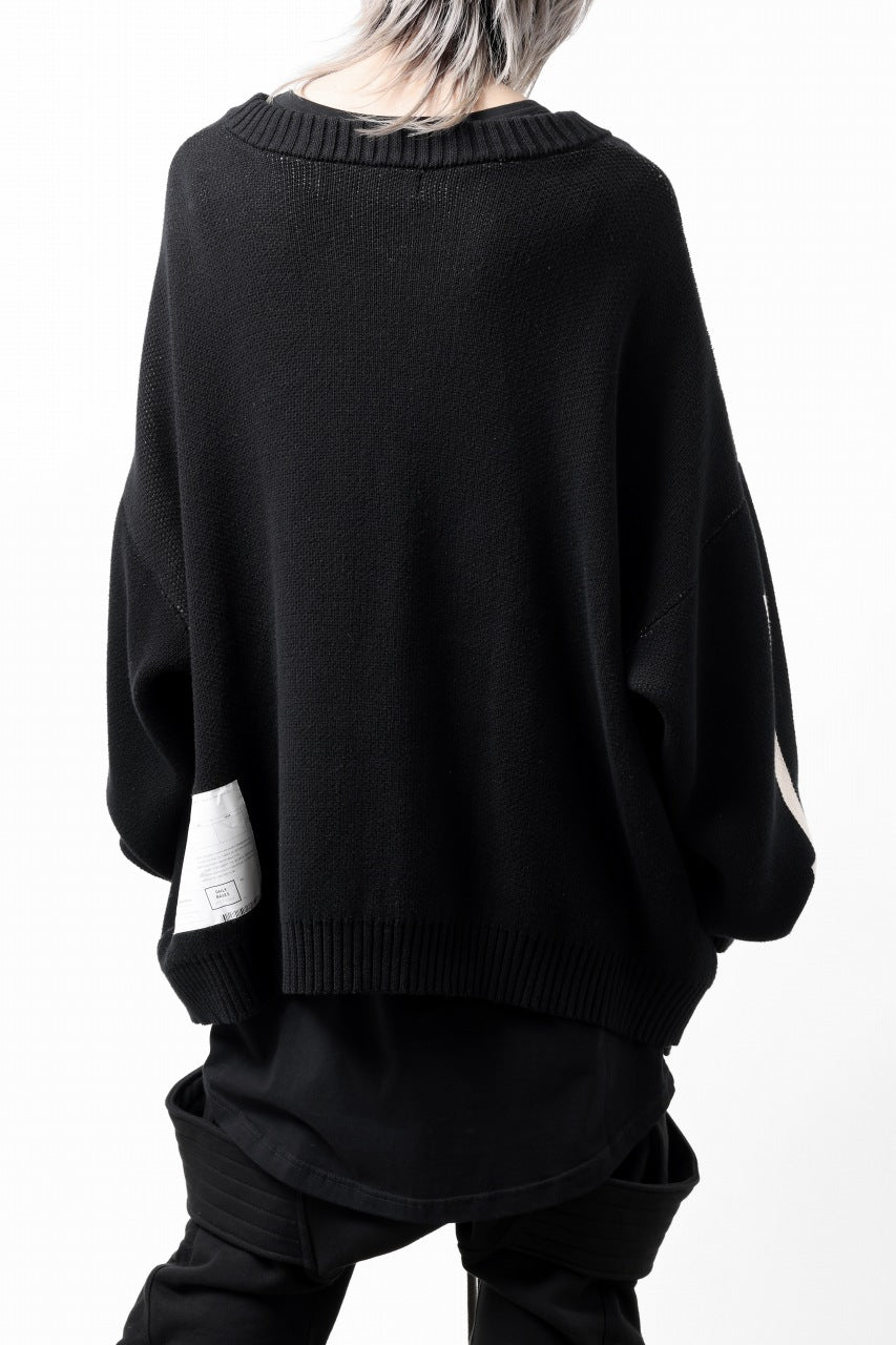 Load image into Gallery viewer, A.F ARTEFACT GEO PATTERN COTTON KNIT CARDIGAN /  (BLACK x IVORY)