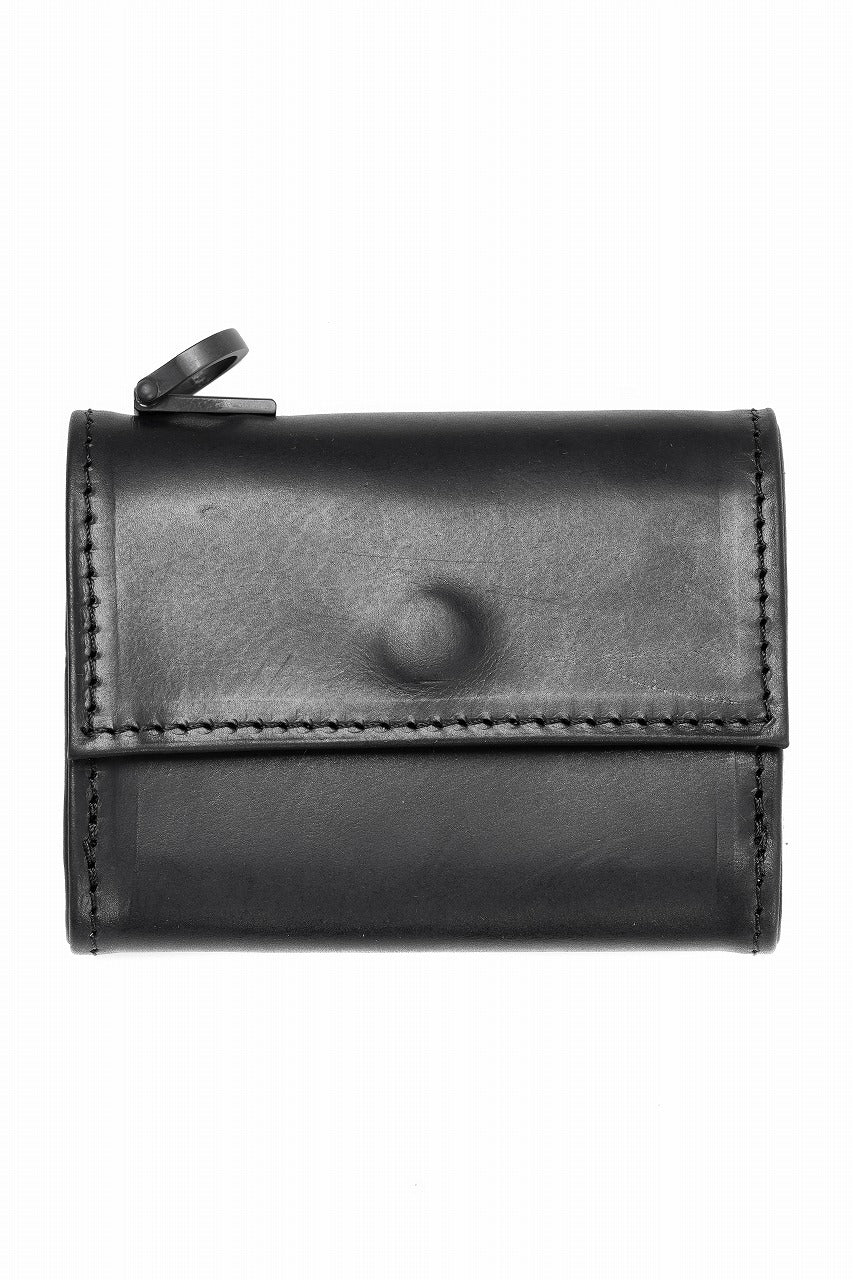 ISAMU KATAYAMA BACKLASH "Vitello Lucido" TINY WALLET / GUIDI CALF WHITE TANNING (BLACK)